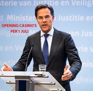 Rutte: casino's in Nederland mogen vanaf 1 juli weer open