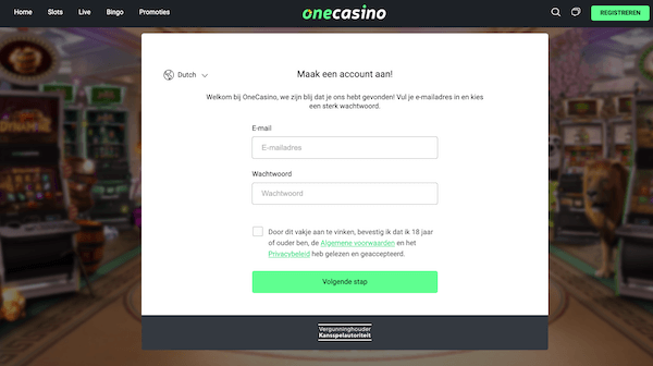 Online gokken - Stap 2 Account aanmaken