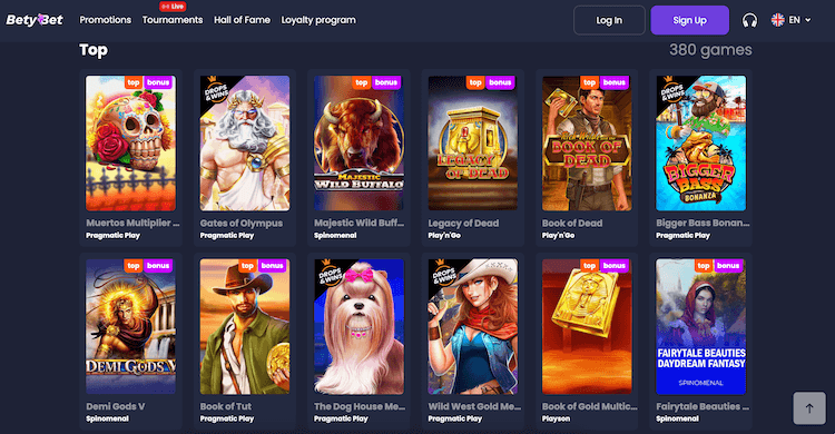 Betybet casino spellen