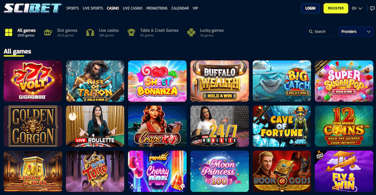 SciBet casino spellen