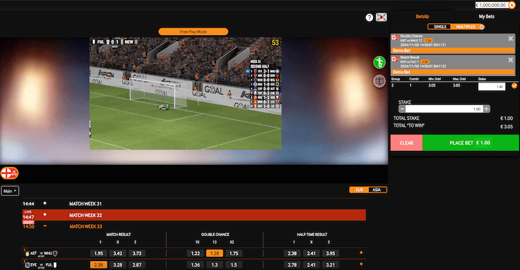 virtual football betting