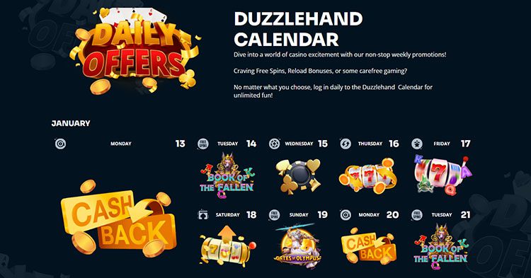 Dazzlehand casino daily promotions