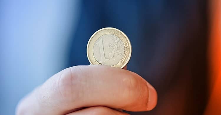 Storten met 1 euro